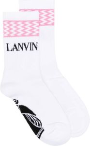 Lanvin logo ribbed socks Wit