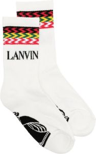 Lanvin logo ribbed socks Wit