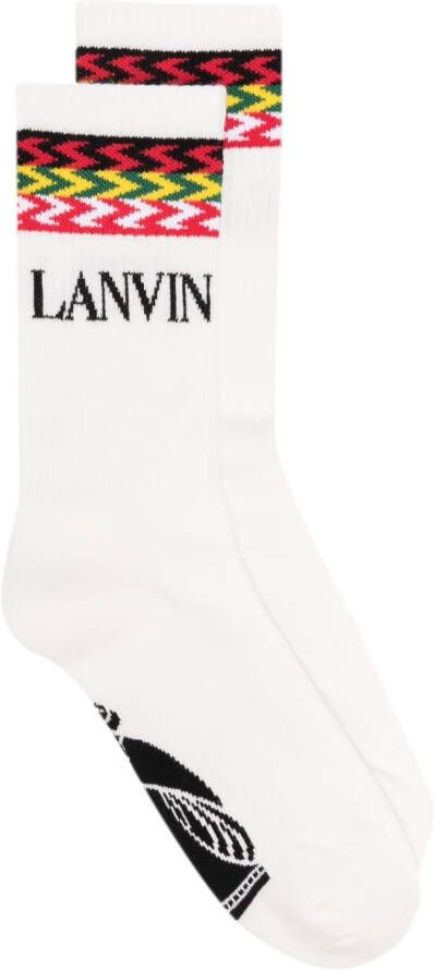 Lanvin Geribbelde sokken Wit