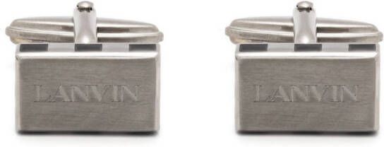 Lanvin Manchetknopen met gegraveerd logo Zilver