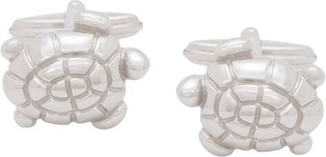 Lanvin Manchetknopen met schildpad detail Zilver