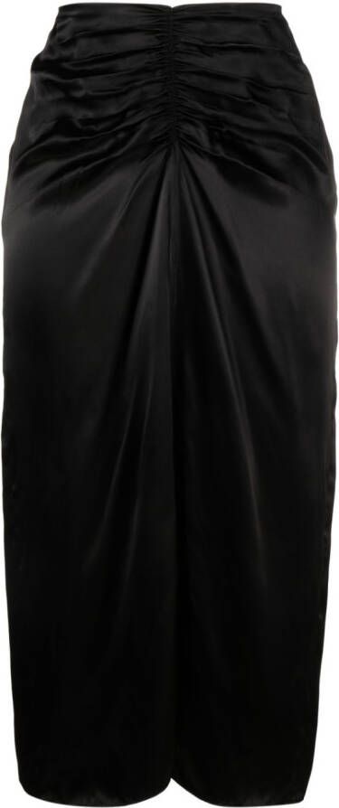 Lanvin Midi-jurk met gesmockte taille Zwart