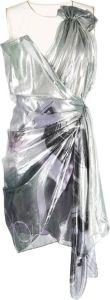 Lanvin Midi-jurk met metallic-effect Zilver