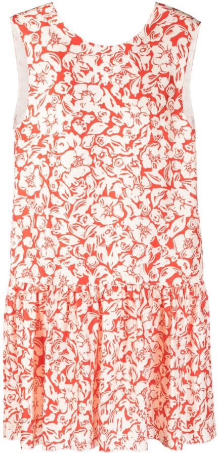 Lanvin Mini-jurk met bloemenprint Rood