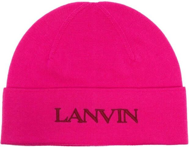 Lanvin Muts met geborduurd logo Roze