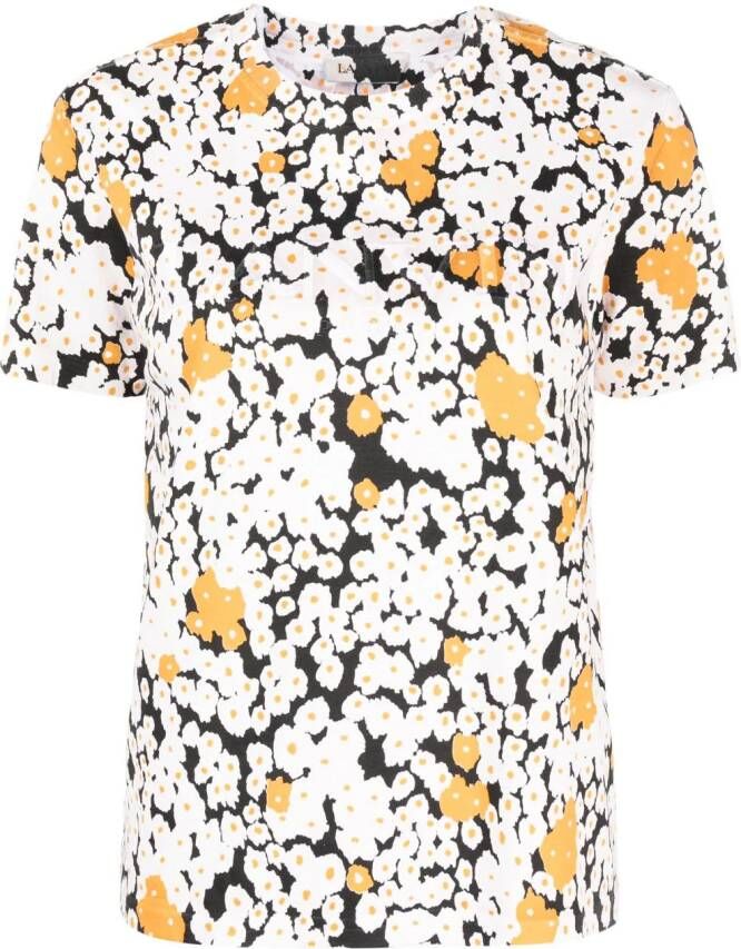 Lanvin Overprinted cotton T-shirt Beige