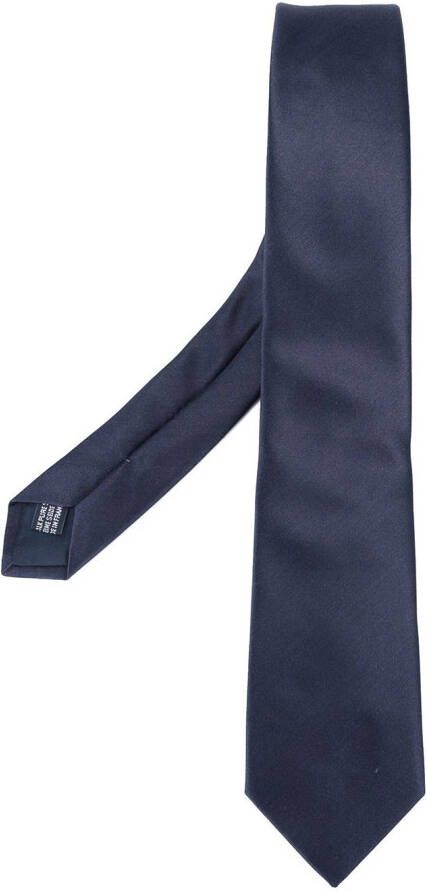 Lanvin plain varnished tie Blauw