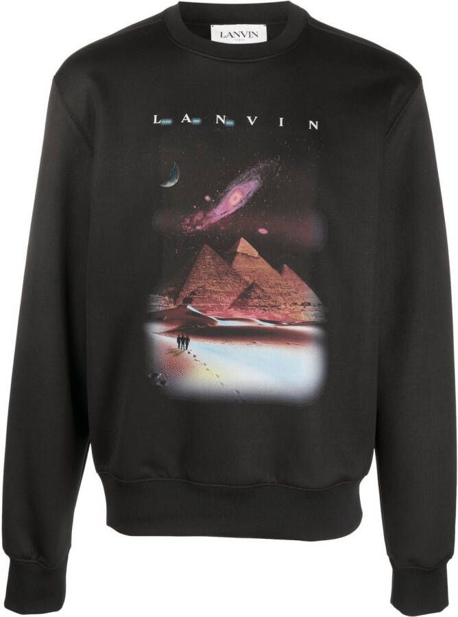 Lanvin Sweater met print Zwart