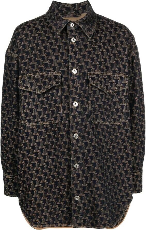 Lanvin Shirtjack met jacquard Blauw