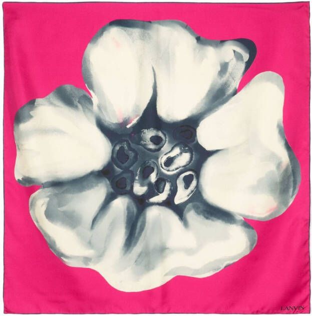 Lanvin Sjaal met bloemenprint Beige