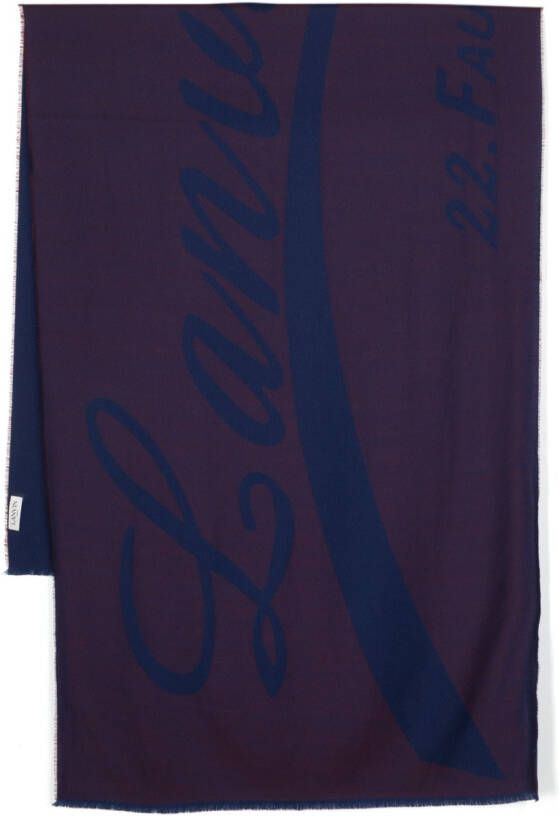 Lanvin Sjaal met logo jacquard Blauw