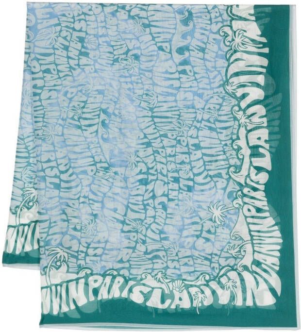 Lanvin Sjaal met logoprint Blauw