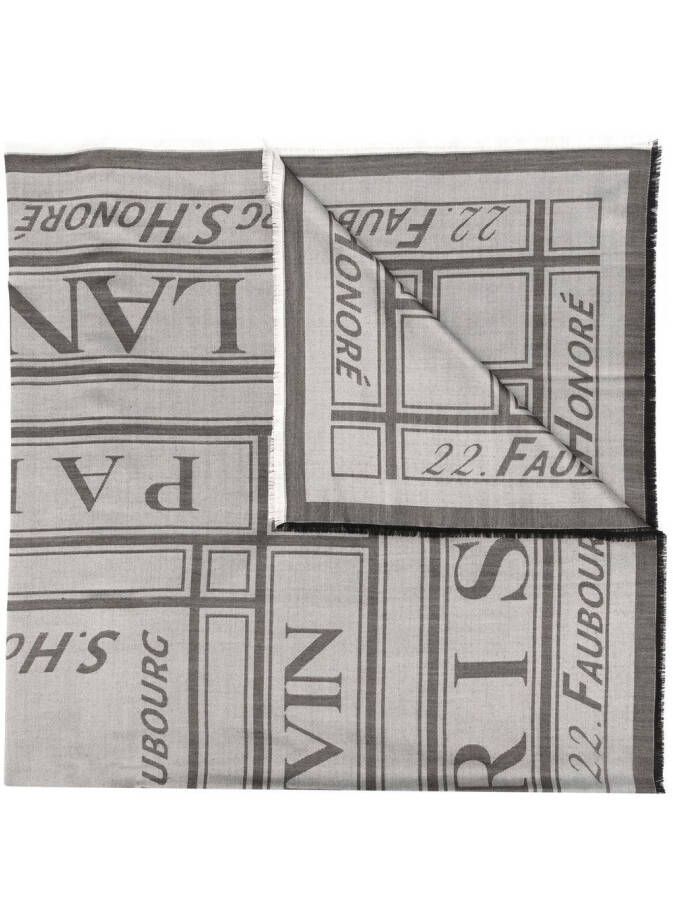 Lanvin Sjaal met logoprint Grijs