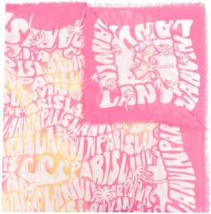 Lanvin Sjaal met logoprint Roze