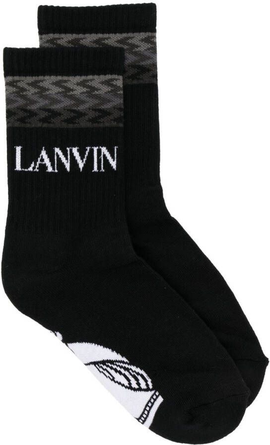 Lanvin Sokken met intarsia logo Zwart
