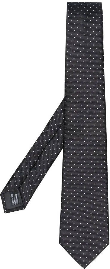Lanvin stropdas met micro stippen Zwart
