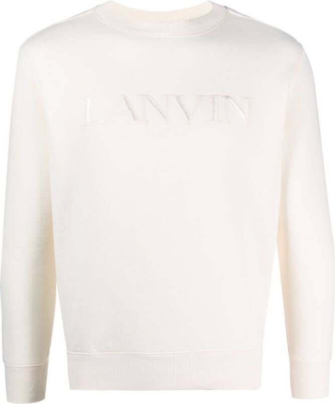 Lanvin Sweater met geborduurd logo Beige