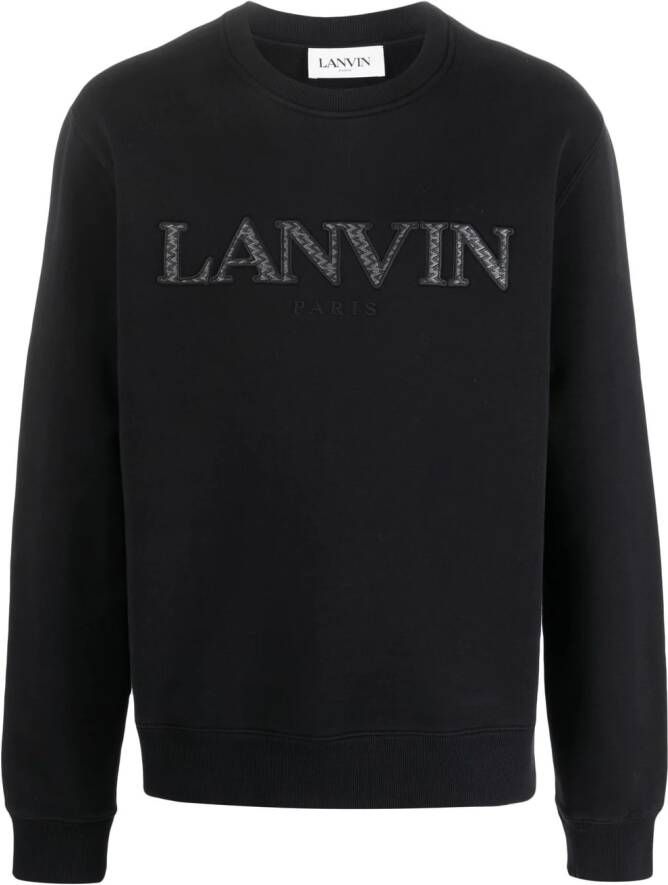 Lanvin Sweater met geborduurd logo Zwart