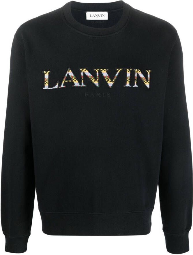 Lanvin Sweater met geborduurd logo Zwart