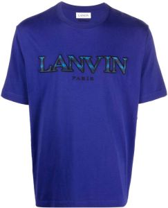 Lanvin T-shirt met geborduurd logo Blauw