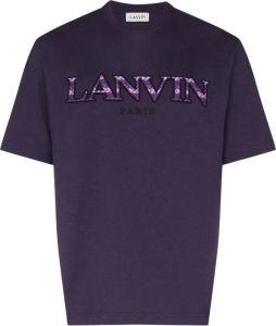 Lanvin T-shirt met geborduurd logo Paars