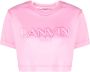 Lanvin T-shirt met geborduurd logo Roze - Thumbnail 1
