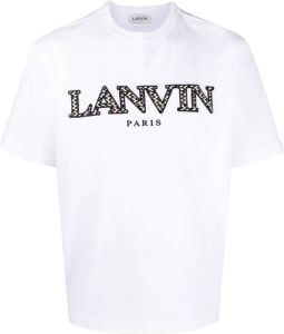 Lanvin T-shirt met geborduurd logo Wit