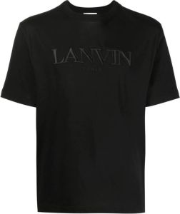 Lanvin T-shirt met geborduurd logo Zwart