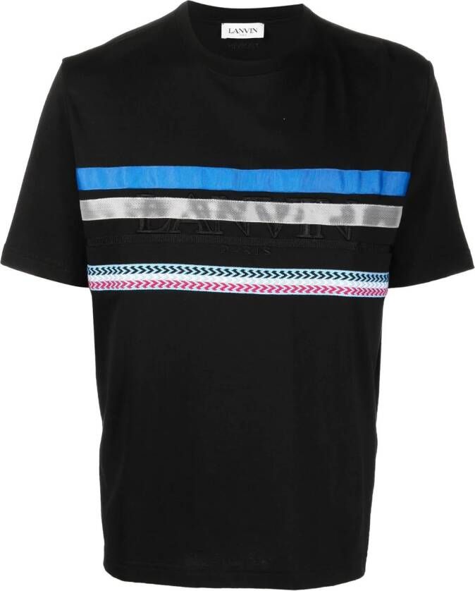 Lanvin T-shirt met geborduurd logo Zwart