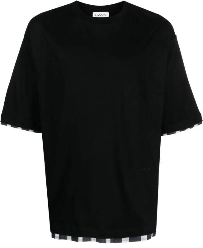Lanvin T-shirt met gestreepte afwerking Zwart