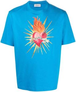 Lanvin T-shirt met hartprint Blauw