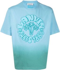 Lanvin T-shirt met logo-reliëf Blauw