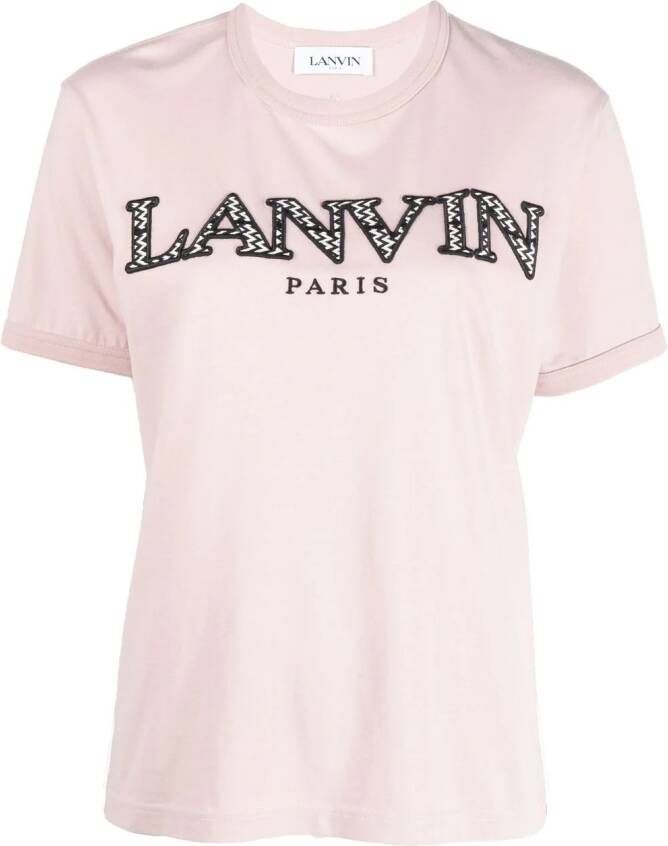 Lanvin T-shirt met logoprint Roze