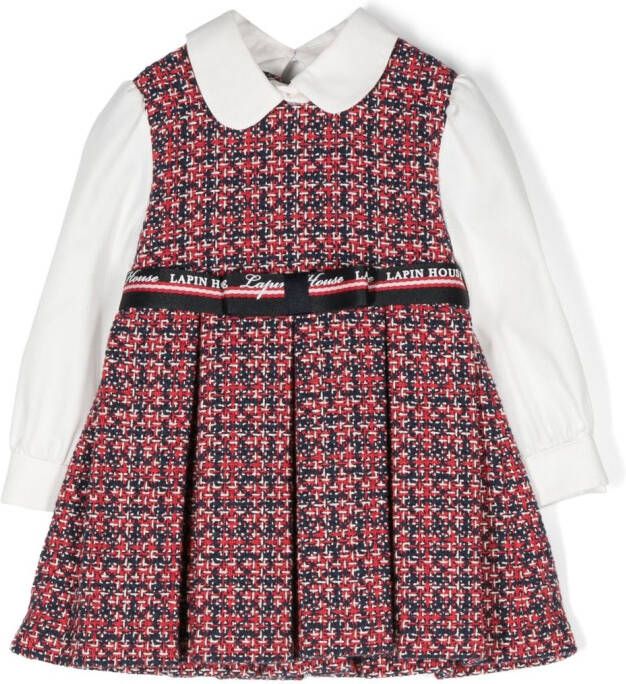 Lapin House Geplooide jurk Rood