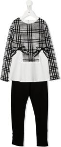 Lapin House Geruite blouse en legging Zwart