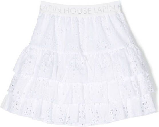 Lapin House Mini-rok met ruches Wit