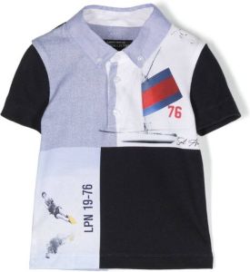 Lapin House Poloshirt met patchwork Wit