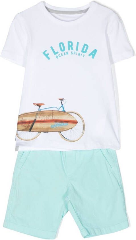 Lapin House Shirt en shorts met print Wit