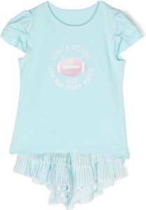 Lapin House T-shirt en shorts met print Blauw