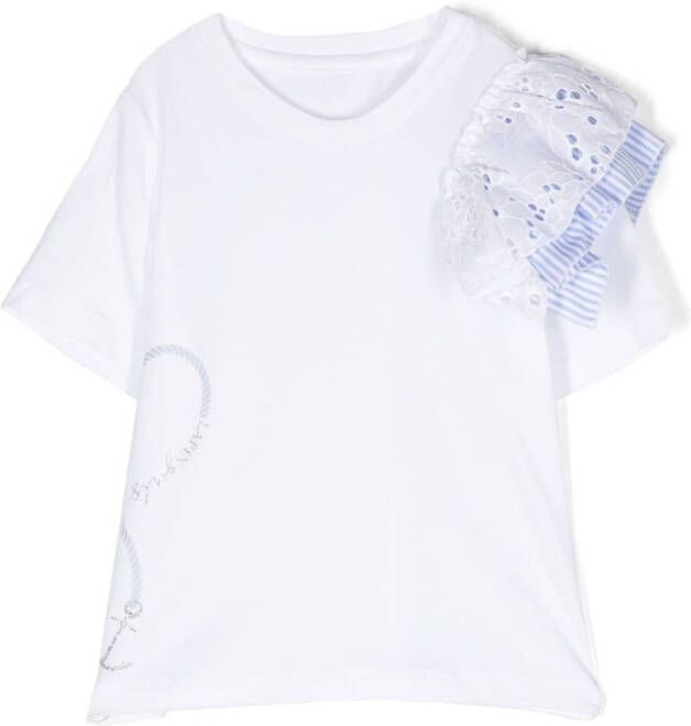 Lapin House T-shirt met klokmouwen Wit