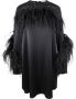 LAPOINTE Mini-jurk verfraaid met veren Zwart - Thumbnail 1