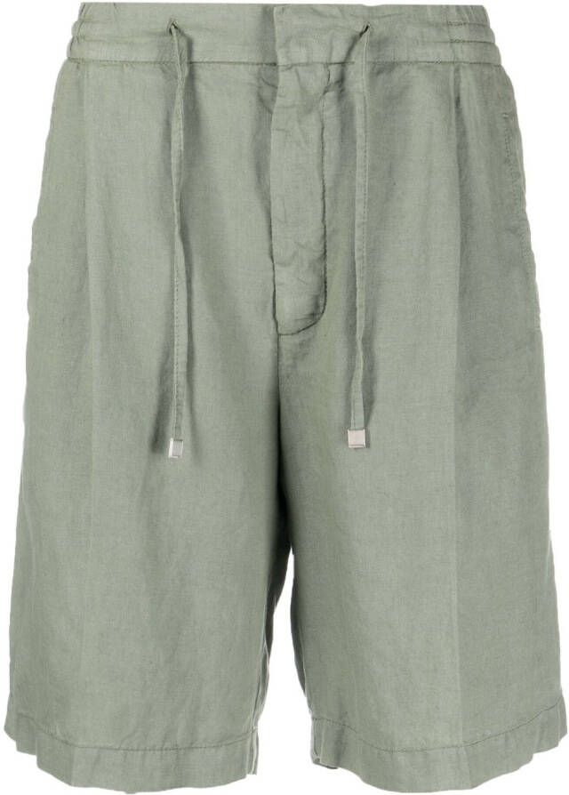 Lardini Bermuda shorts met trekkoordtaille Groen