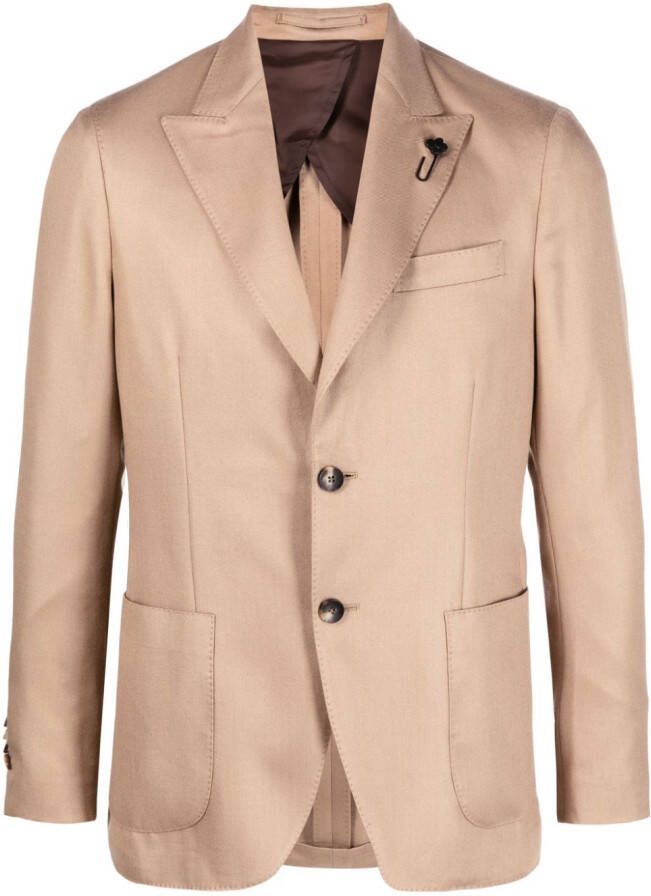 Lardini Blazer met enkele rij knopen Beige