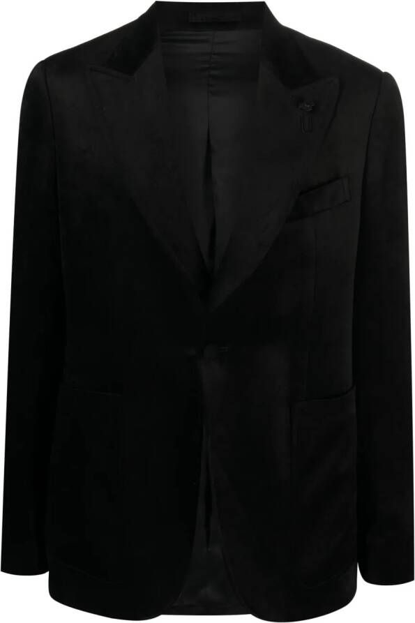 Lardini Blazer met enkele rij knopen Zwart