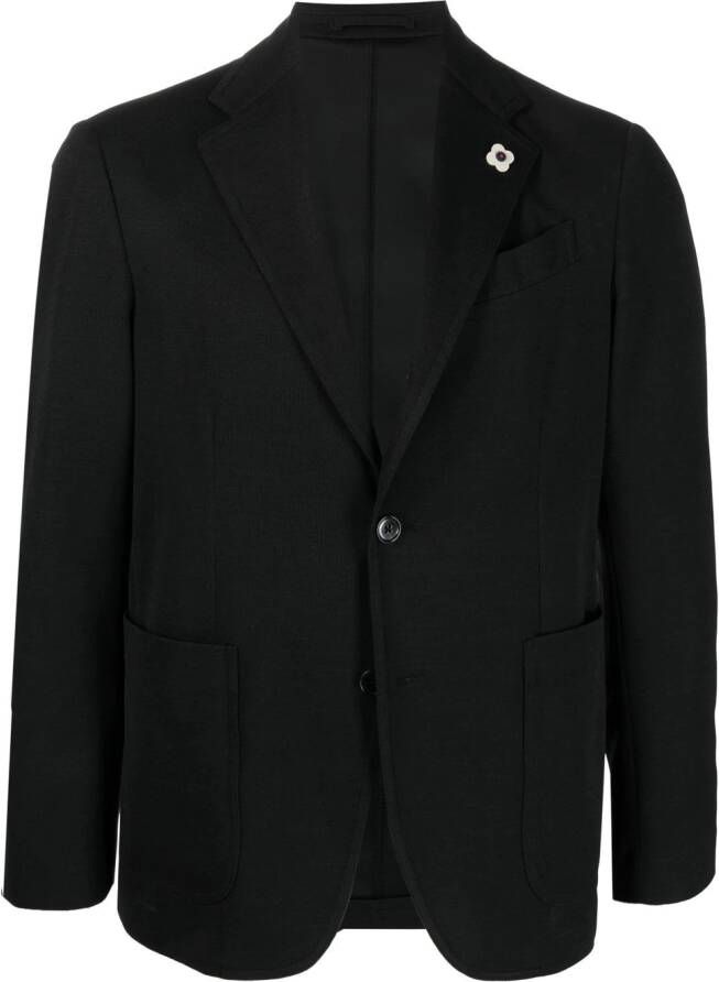 Lardini Blazer met enkele rij knopen Zwart