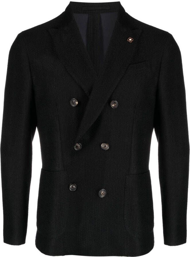 Lardini Blazer met enkele rij knopen Zwart