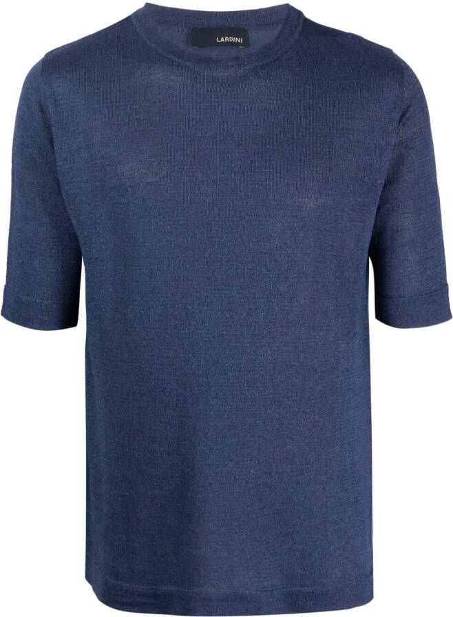Lardini Fijngebreid T-shirt Blauw