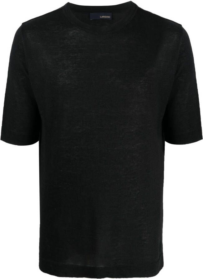 Lardini Fijngebreid T-shirt Zwart