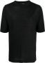 Lardini Fijngebreid T-shirt Zwart - Thumbnail 1