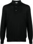 Lardini Fijngebreid poloshirt Zwart - Thumbnail 1